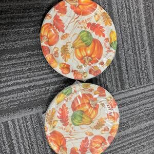 Special occasion thanks pumpkins fall 6 7/8” paper plates. 32 total